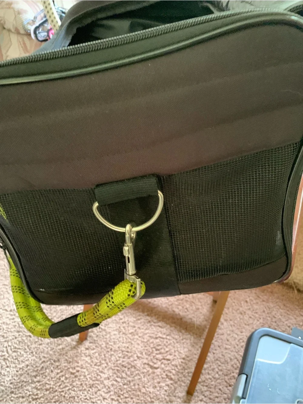 Portable pet travel bag. NWT!  Carrier Bag - Neon Yellow-Green / Black